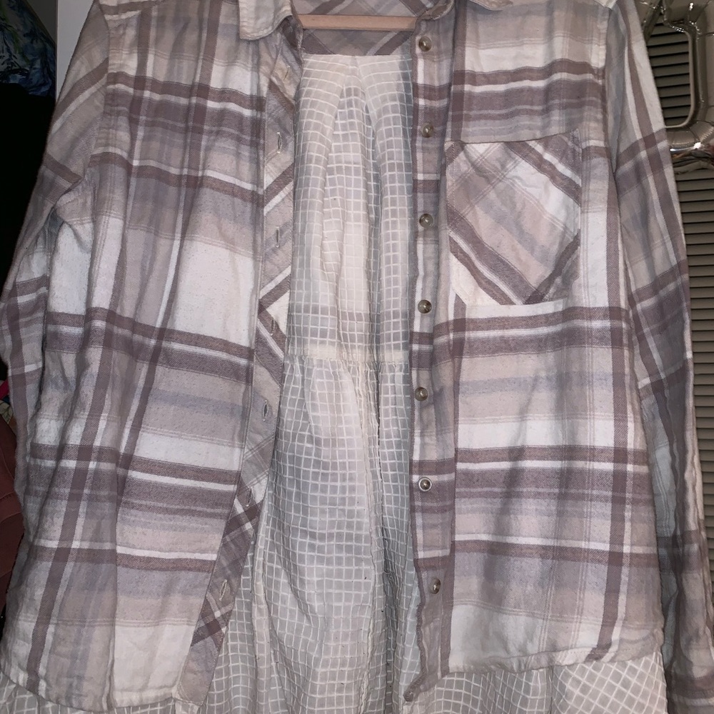 Urban outfitters peplum lined flannel